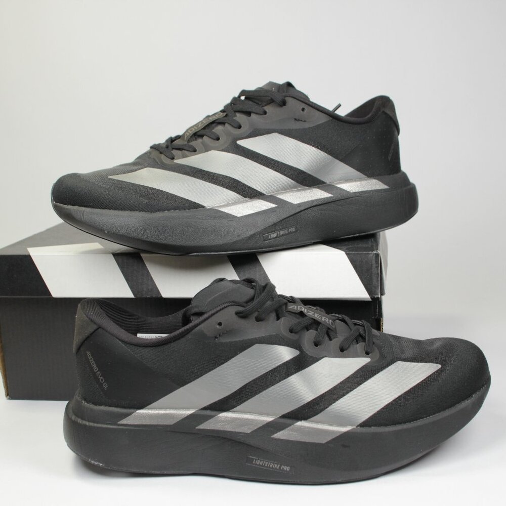 Adidas Adizero EVO SL-SIZE 10US Men-NEW- Core Black / Iron Metallic - JR4888 - Picture 2 of 4